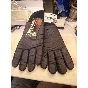 Soflex Mens 3M Black Thinsulate Insulation Winter Gloves, Size L/XL New With Tag